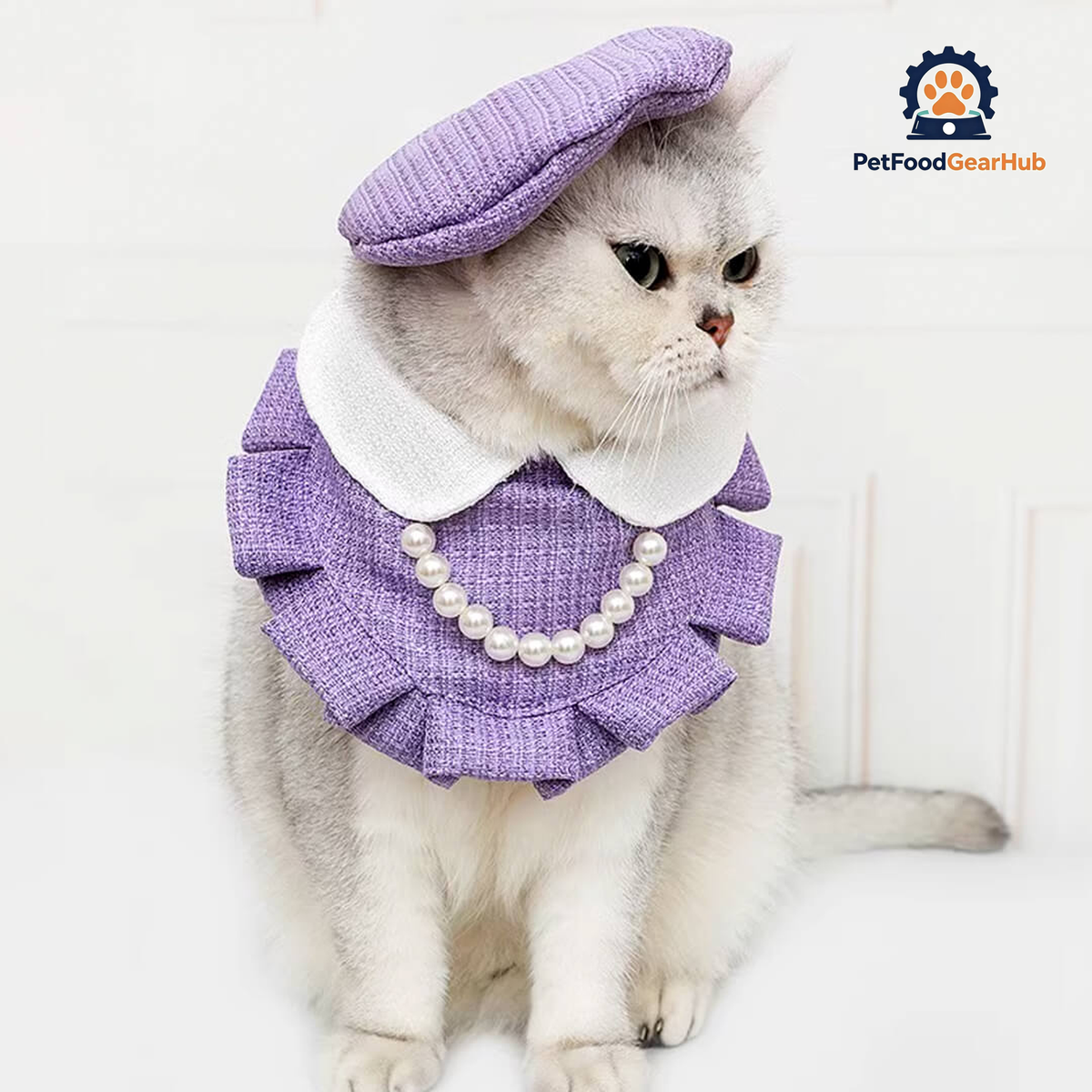 Cat in Purple Cat Bib | PetFoodGearHub