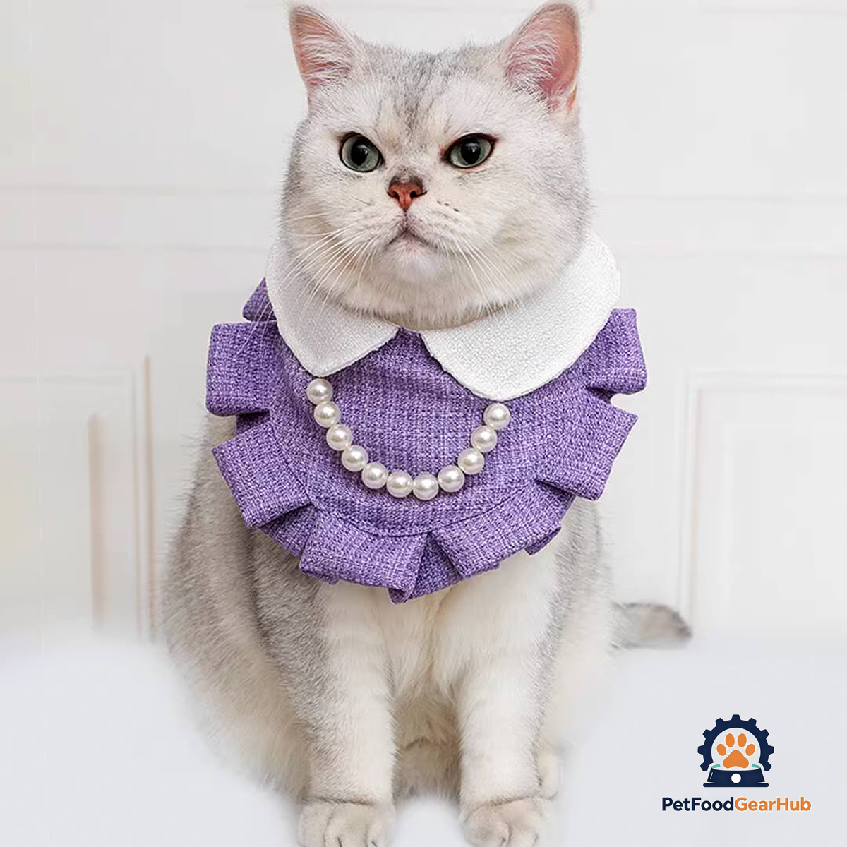 Cat in Purple Cat Bib | PetFoodGearHub
