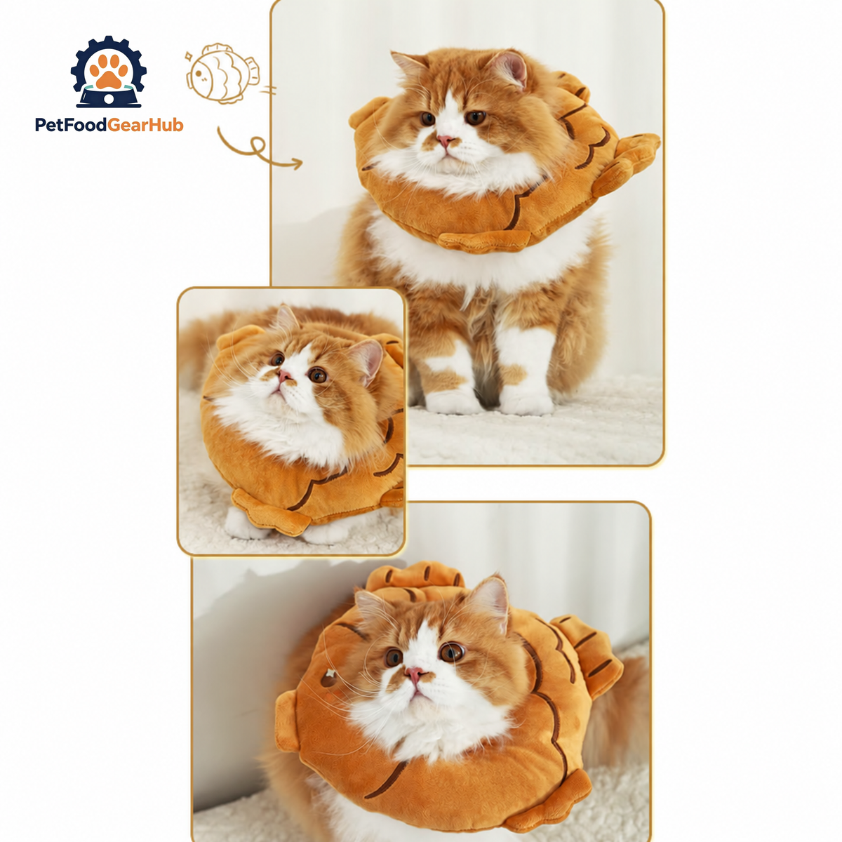 Cat in Taiyaki Elizabethan Collar | Pet Medical Collars | PetFoodGearHub