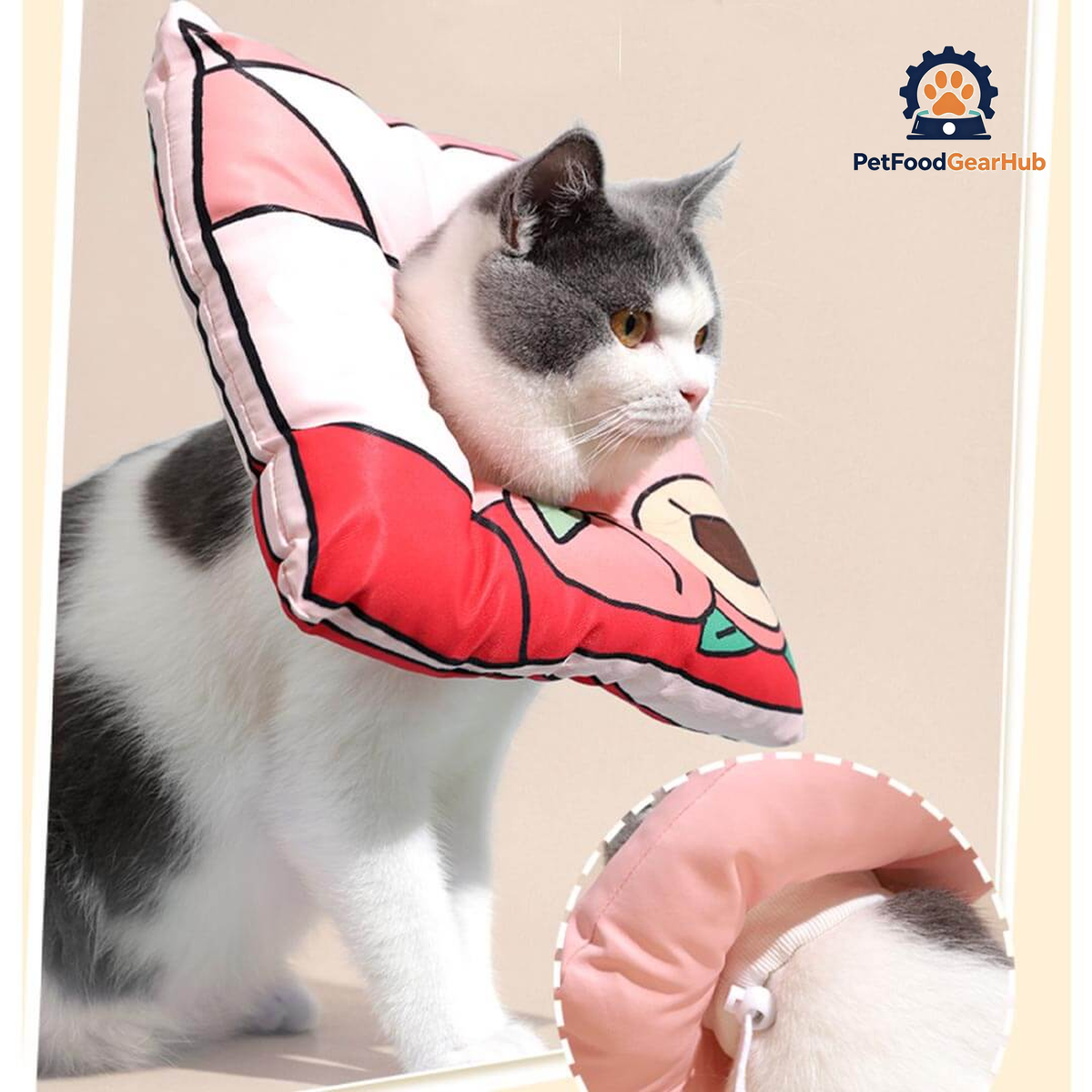 Peach Milk Elizabethan Collar for Cats | Cat with Cute E Collar | PetFoodGearHub