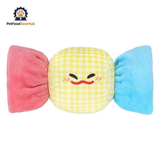 Lemon Gingham Candy Plush Cat Toy | Cute Cat Toys | PetFoodGearHub