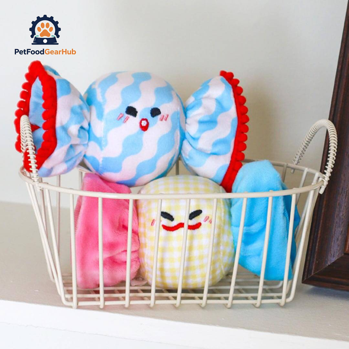 Blue Swirl and Lemon Gingham Candy Cat Toys | Cute Cat Toys | PetFoodGearHub