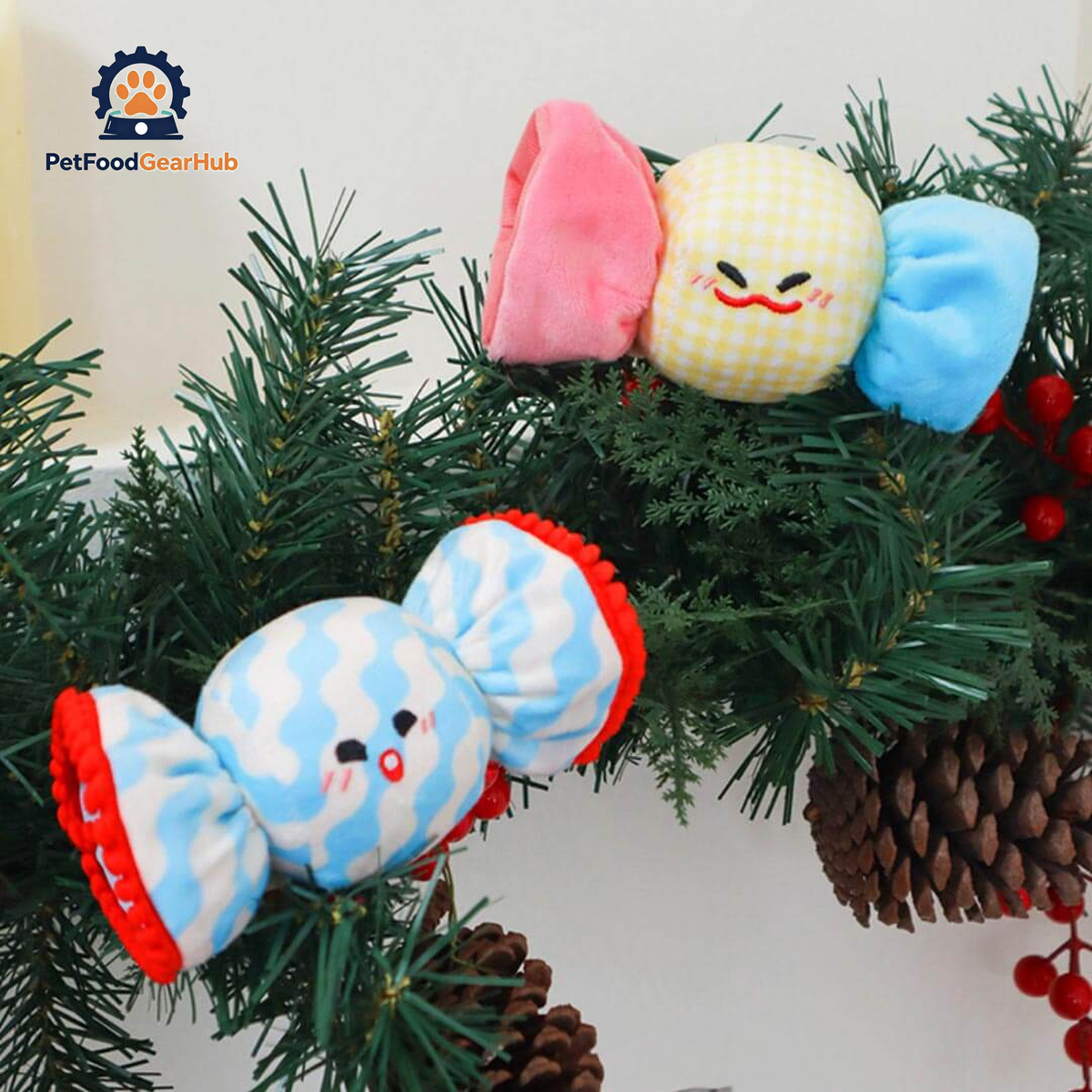 Candy Plush Cat Toys on Christmas Tree | Holiday Cat Toys | PetFoodGearHub