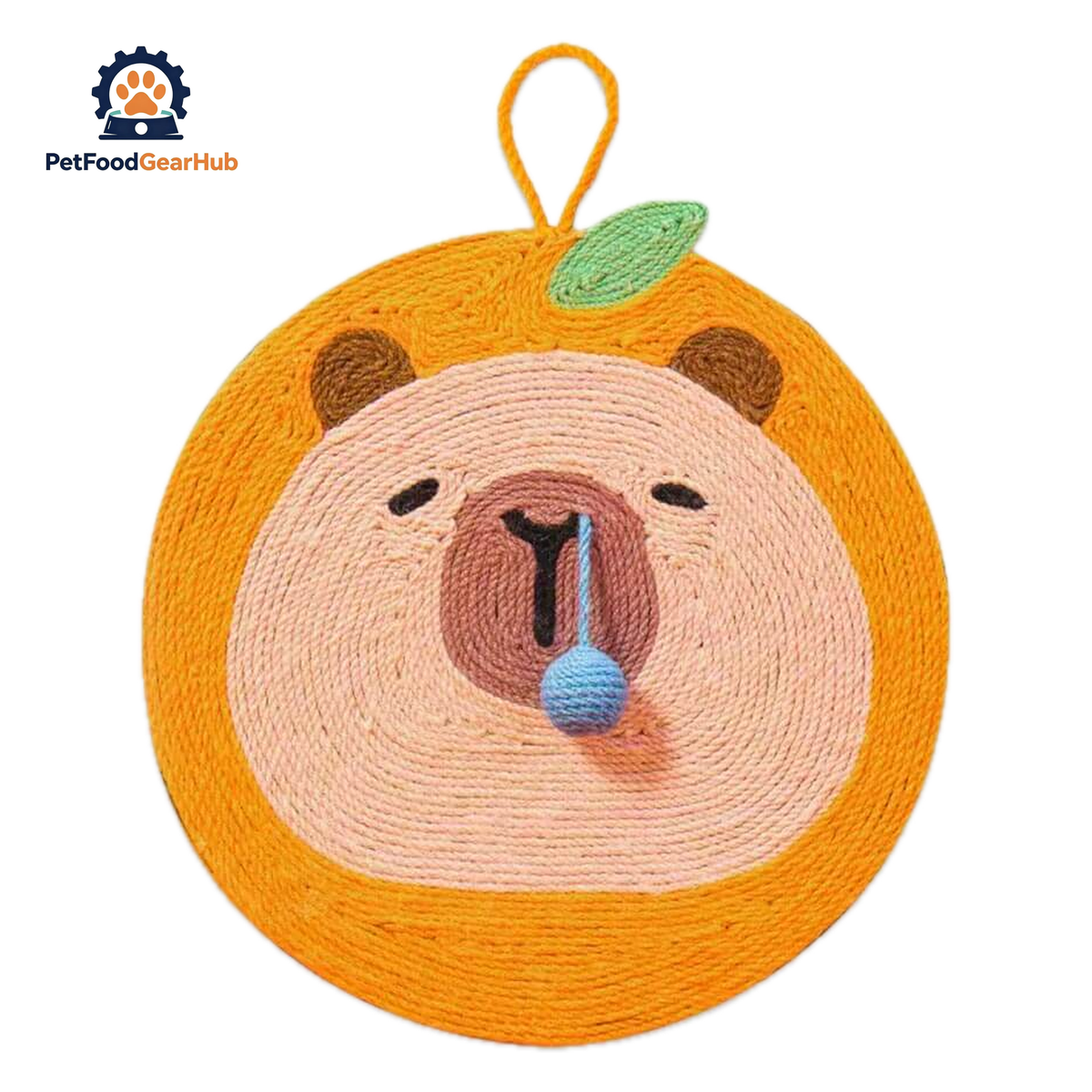 Sniffy Capybara Cat Scratch Mat | Cute Orange Cat Accessories | PetFoodGearHub