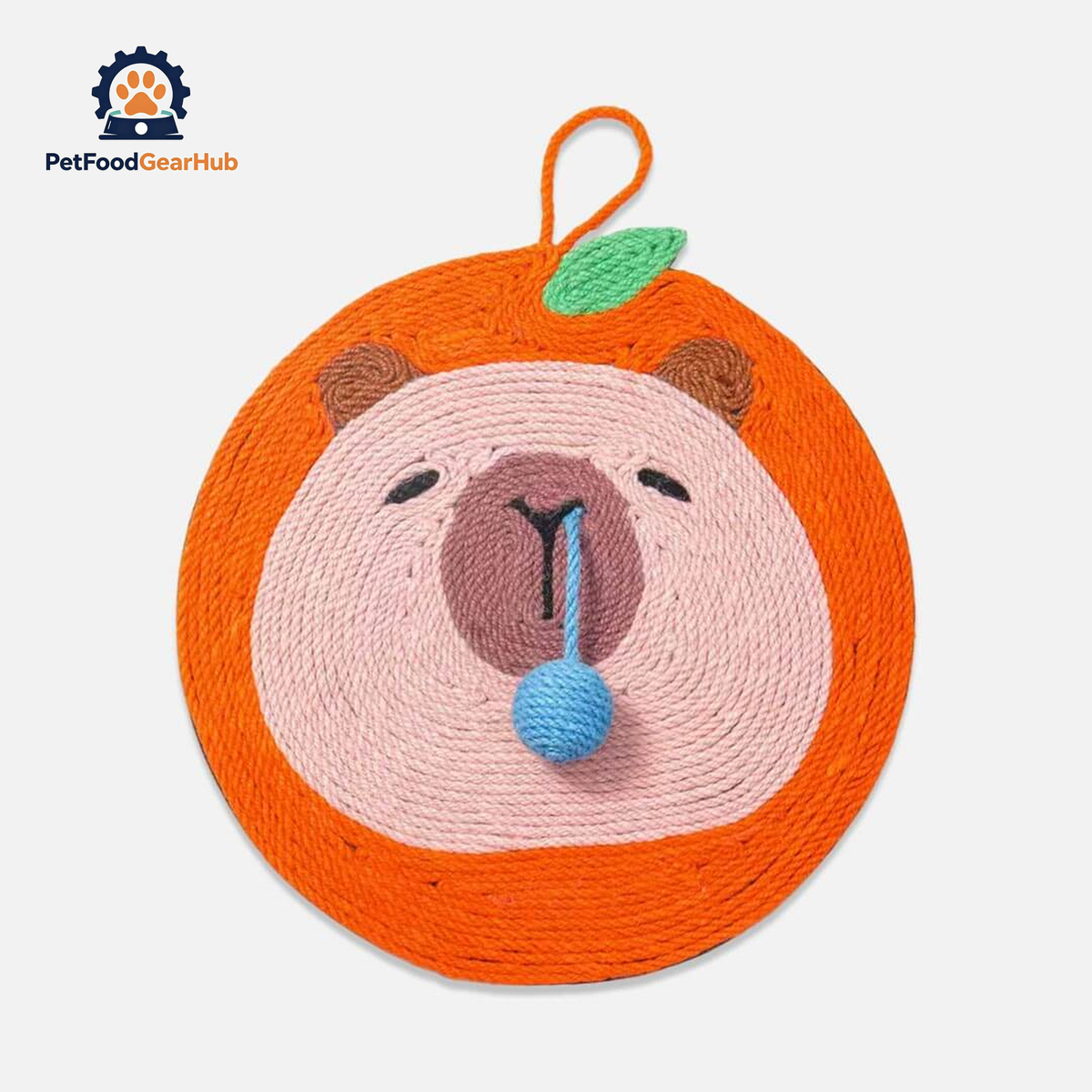 Sniffy Capybara Cat Scratch Mat | Dark Cute Orange Cat Accessories | PetFoodGearHub