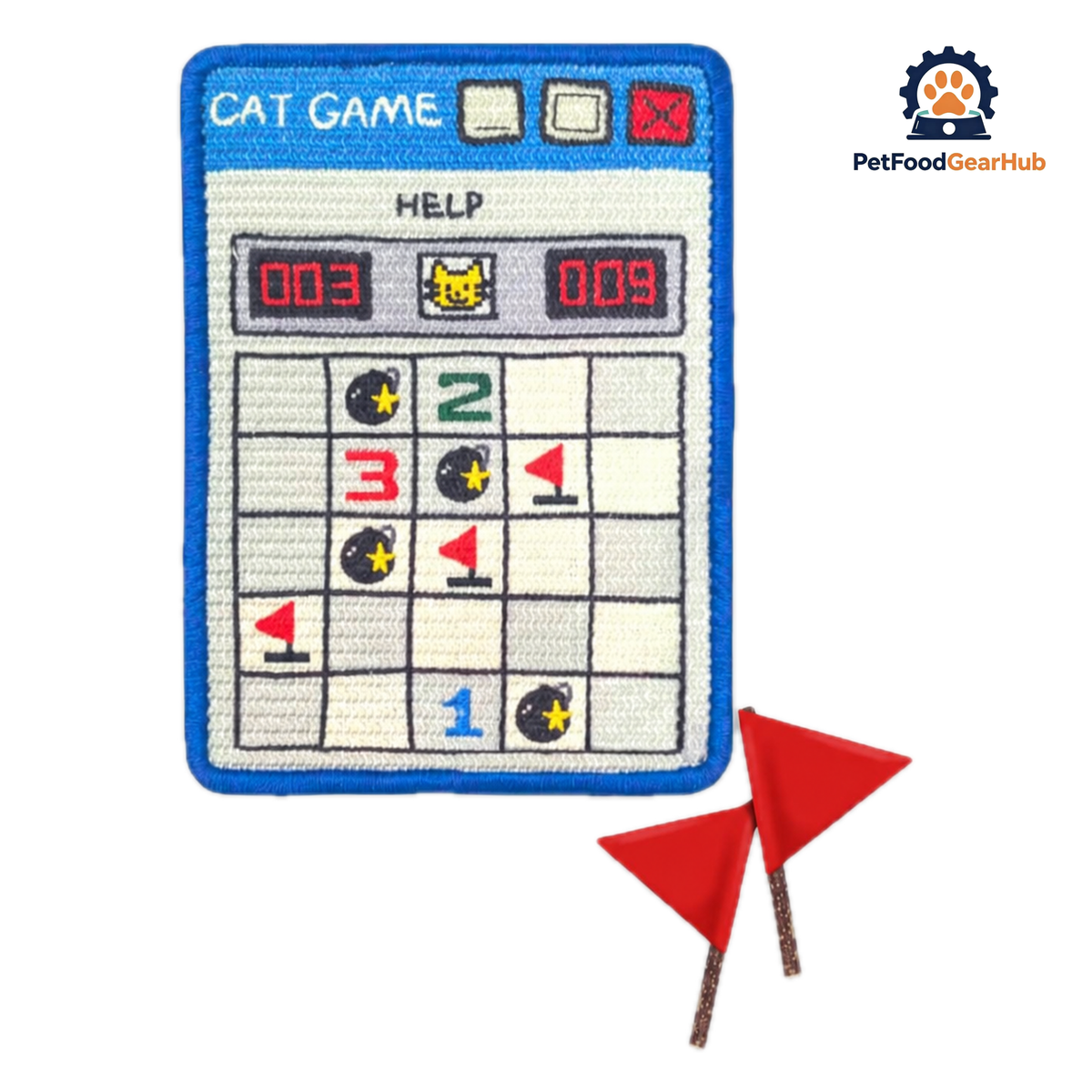 Minesweeper Sisal Cat Scratcher with Two Silvervine Flag Toys | Cat Scratchers | PetFoodGearHub