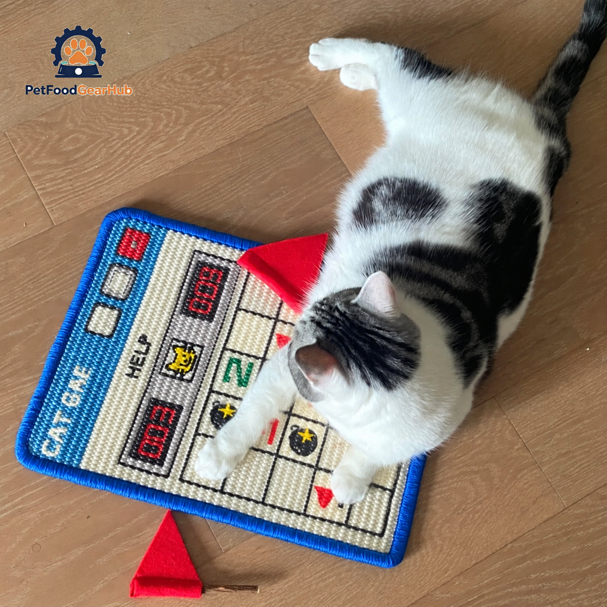 Cat Scratching Retro Game Sisal Cat Scratcher on Wood Floor | Sisal Cat Scratchers | PetFoodGearHub