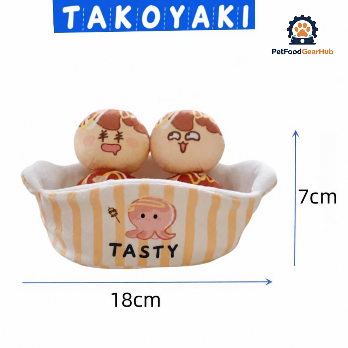 Takoyaki Squeaky Cat Toys | Cute Kitten & Cat Toys | PetFoodGearHub