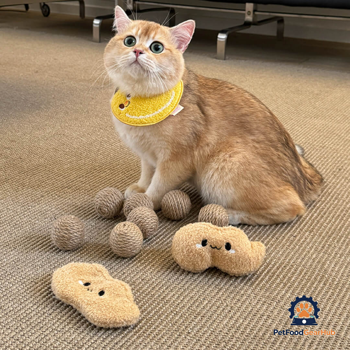Cat with Peanut Sisal Scratching Balls Cat Toy | PetFoodGearHub