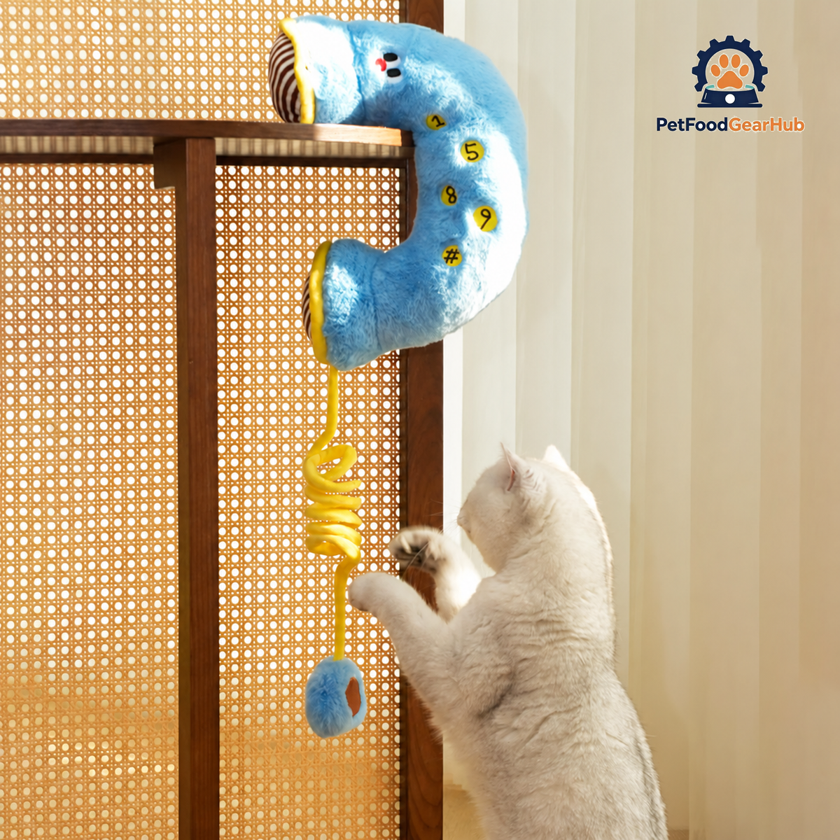 Cat Playing with Blue Plush Pillow Cat Toy | Cat Toys | PetFoodGearHub