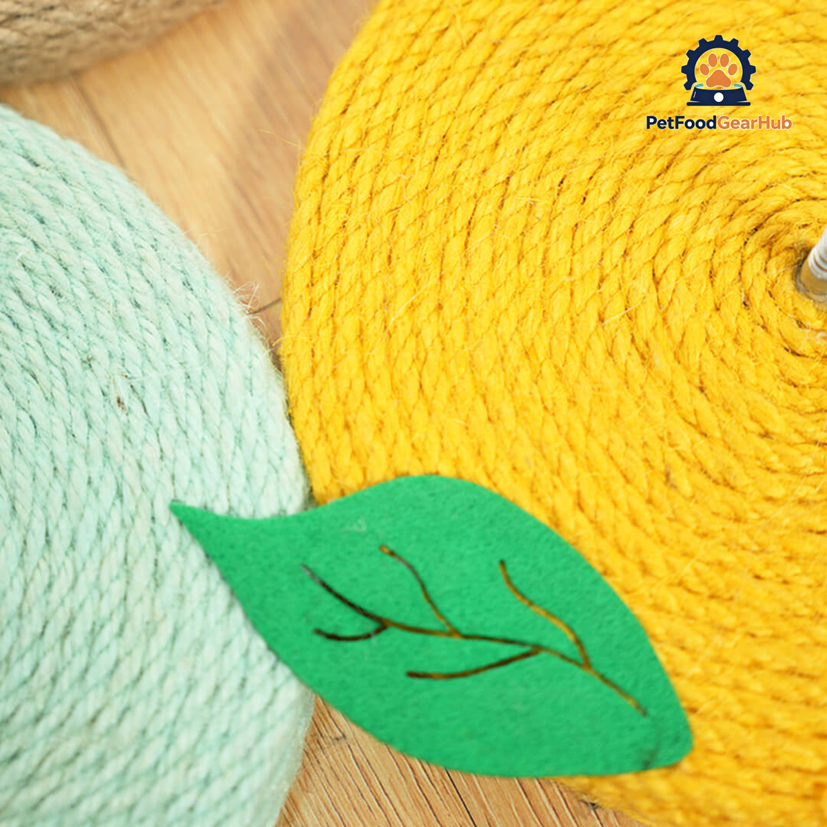 PetFoodGearHub Lemon Sisal Scratcher with Rattan Spring Ball | Interactive Cat Toys