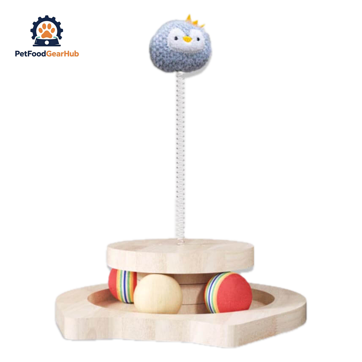 Penguin Spring Ball Cat Toy with Rolling Balls | Interactive Cat Toys | PetFoodGearHub