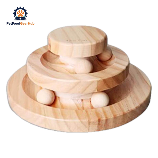 Wooden Cat Ball Track Toy | Interactive Cat Toys | PetFoodGearHub