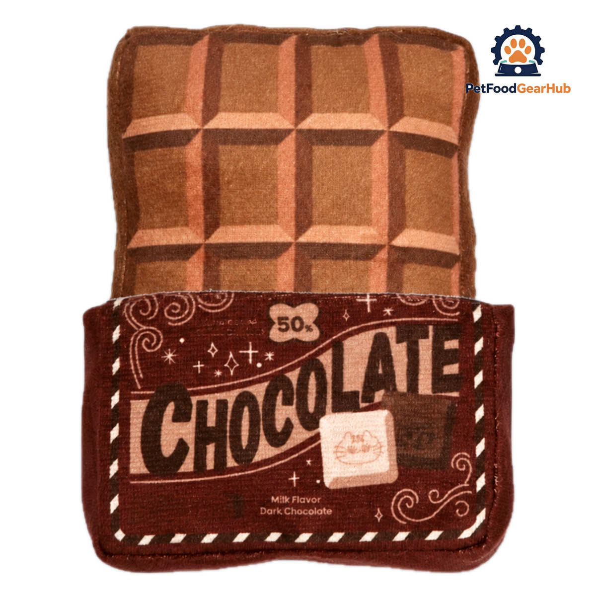 Plush Chocolate Bar Snuffle Cat Toy in Wrapper | Cute Cat Toys | PetFoodGearHub
