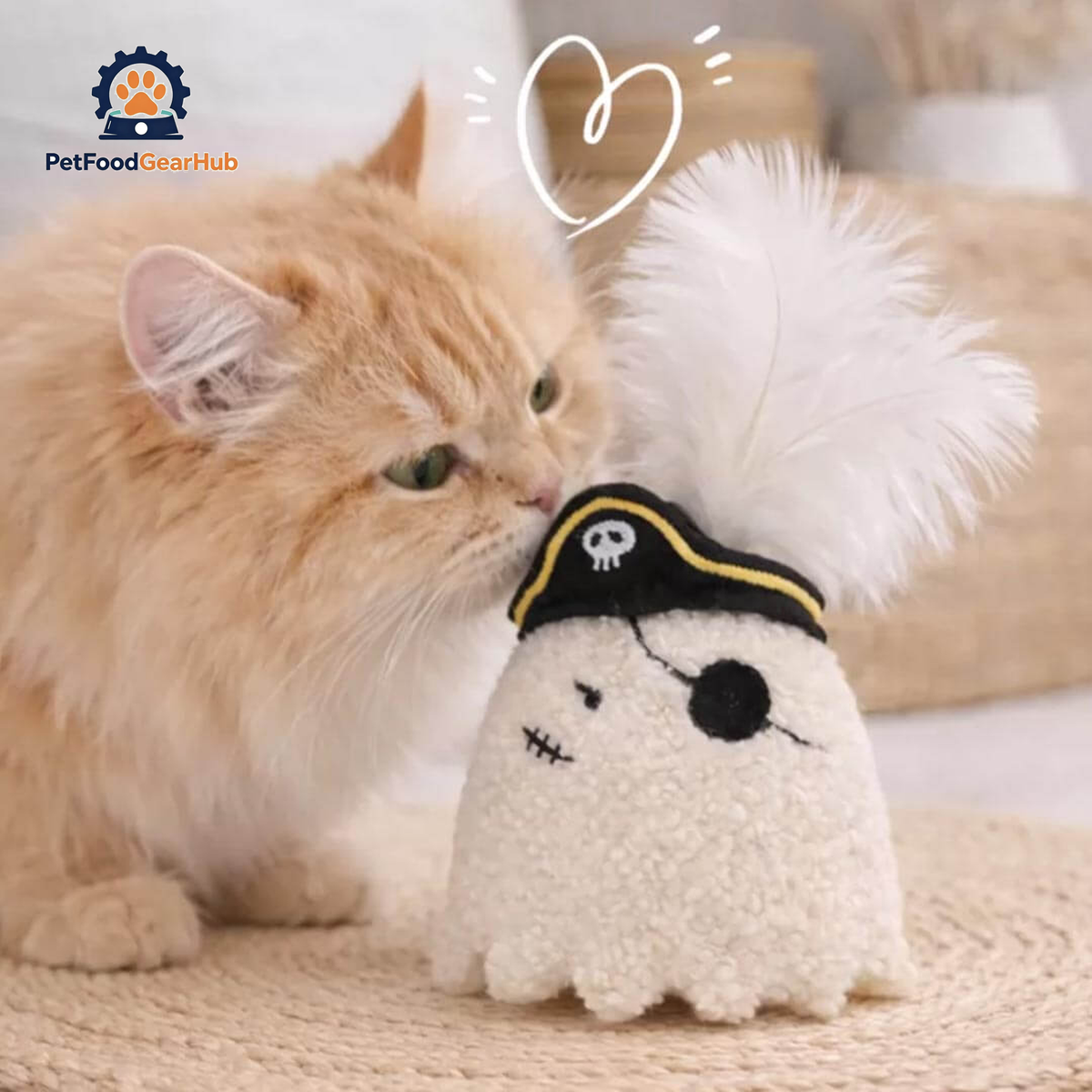Cat Nuzzling Ghost Pirate Catnip Cat Toy | Catnip Cat Toys | PetFoodGearHub