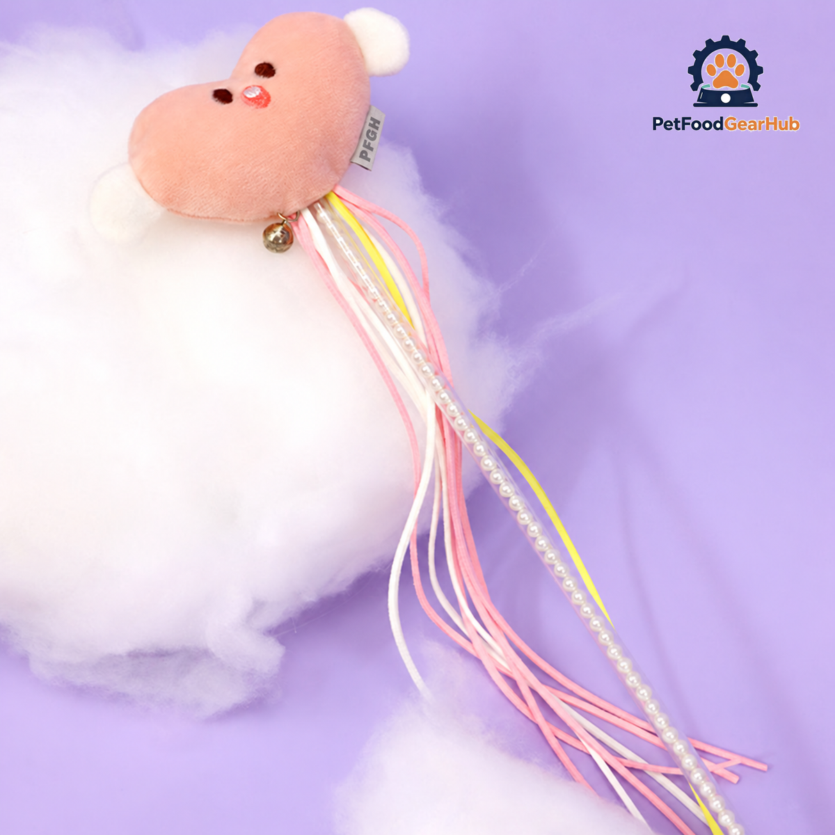 Angel Heart Cat Teaser Wand Toy | Toys for Kittens & Cats | PetFoodGearHub