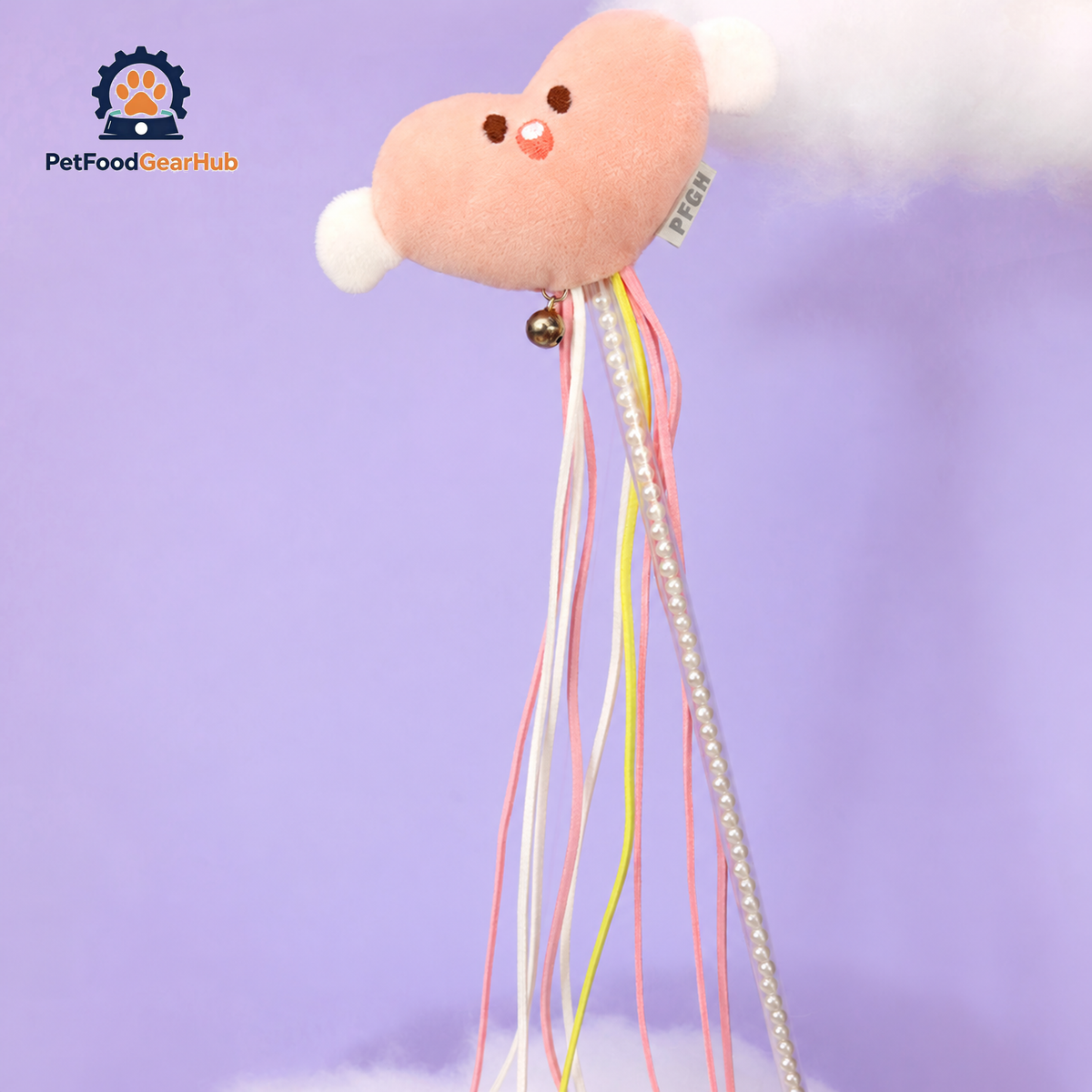 Angel Heart Cat Teaser Wand Toy | Toys for Kittens & Cats | PetFoodGearHub