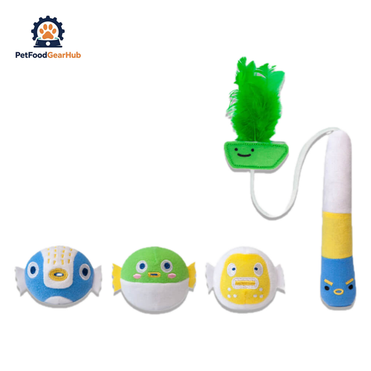 Pufferfish Fishing Teaser Set | Cat Toys | PetFoodGearHub