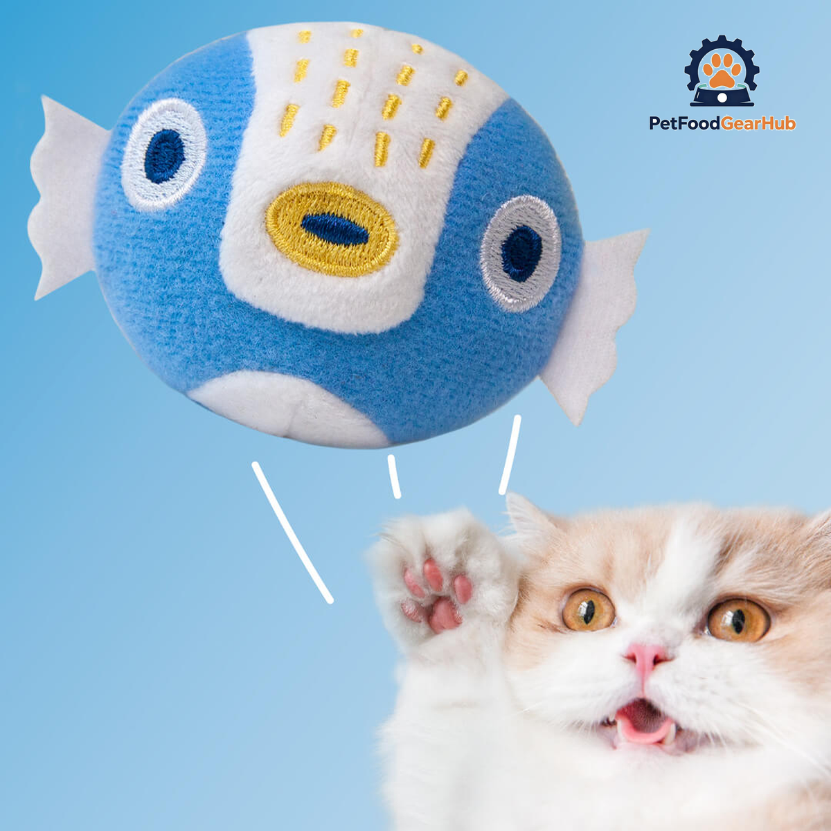Cat Playing with Pufferfish Catnip Cat Toy | PetFoodGearHub