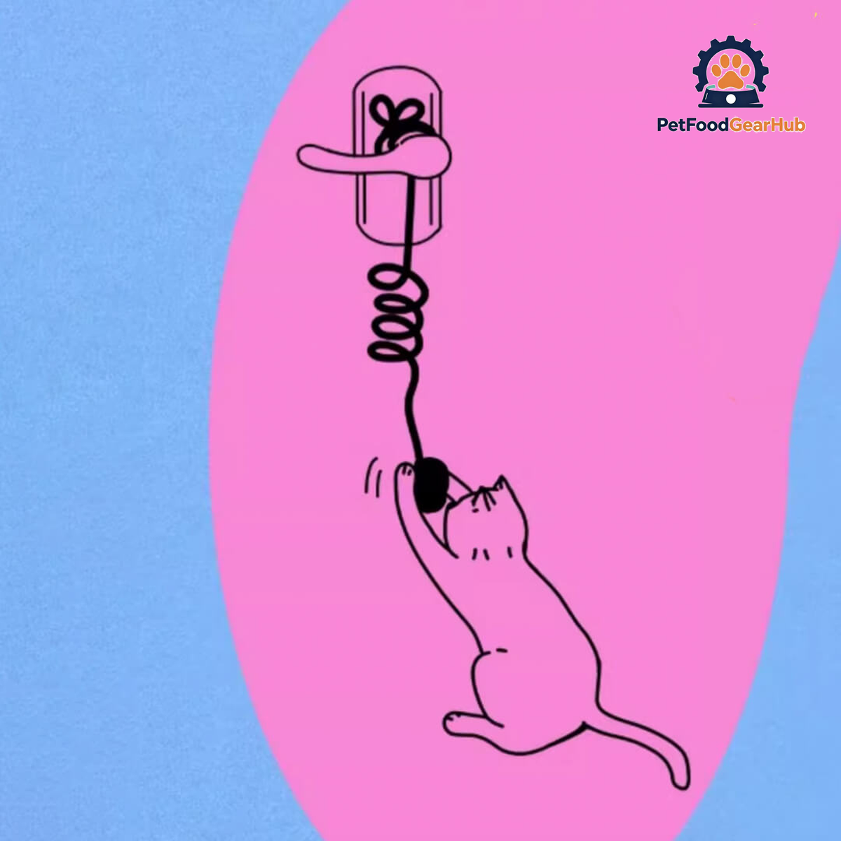 Tennis Pawtner Cat Bungee Teaser Wand | Cat Toys | PetFoodGearHub