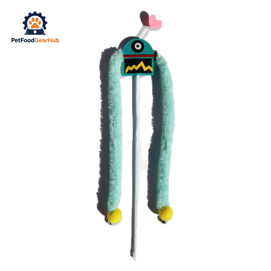 Flashy Fluff Cat Teaser Wand | Cute Cat Toys | PetFoodGearHub