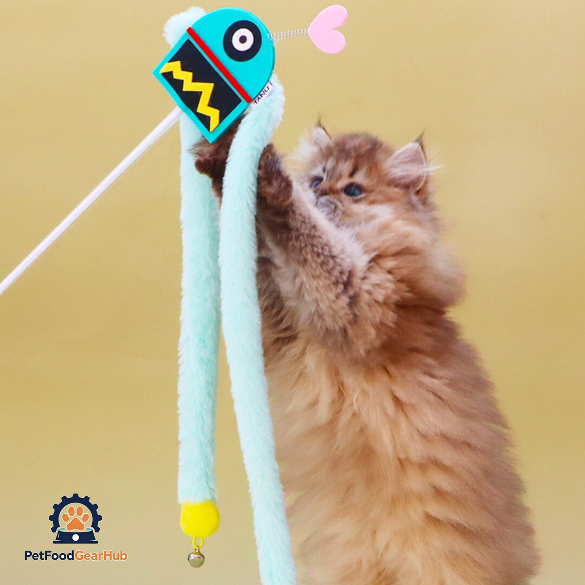 Flashy Fluff Cat Teaser Wand | Cute Cat Toys | PetFoodGearHub
