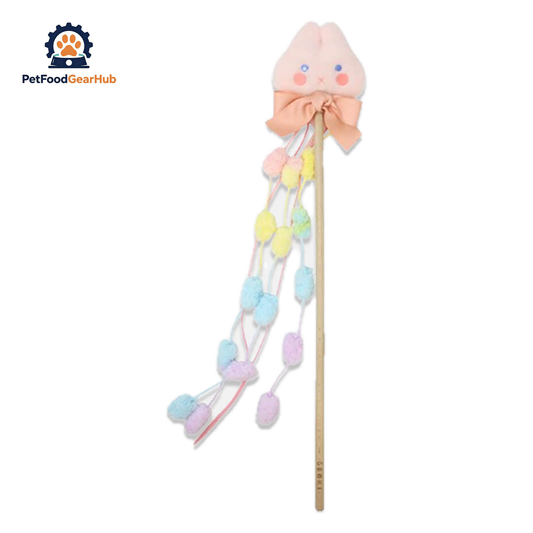 Bunny Blossom Cat Wand Toy | Cute Cat Toys | PetFoodGearHub