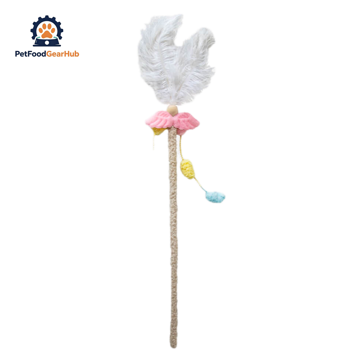 Angel Wings Feather Cat Wand Toy | Toys for Kittens & Cats | PetFoodGearHub