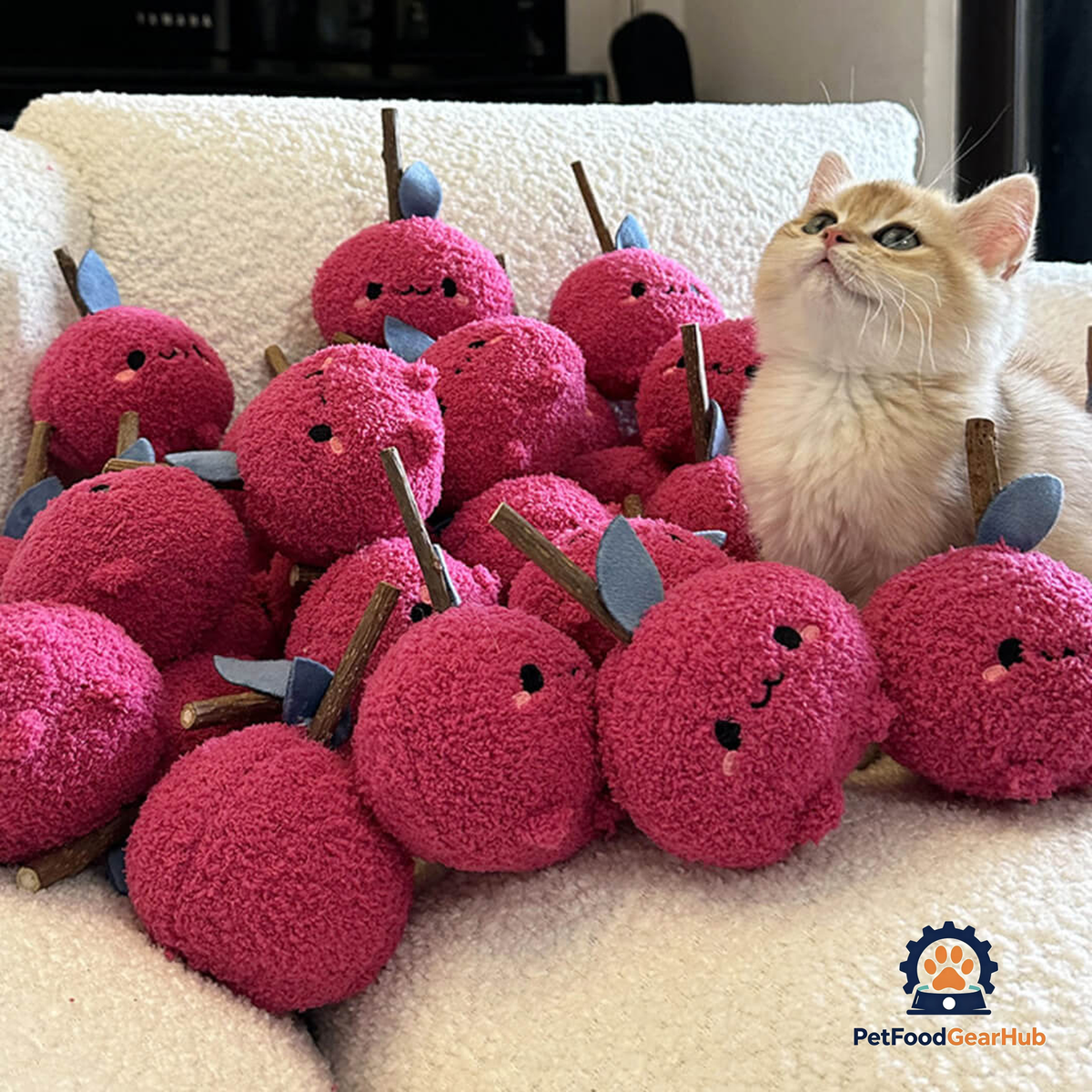 Cat with Cute Apple Silvervine Cat Chew Toys | PetFoodGearHub