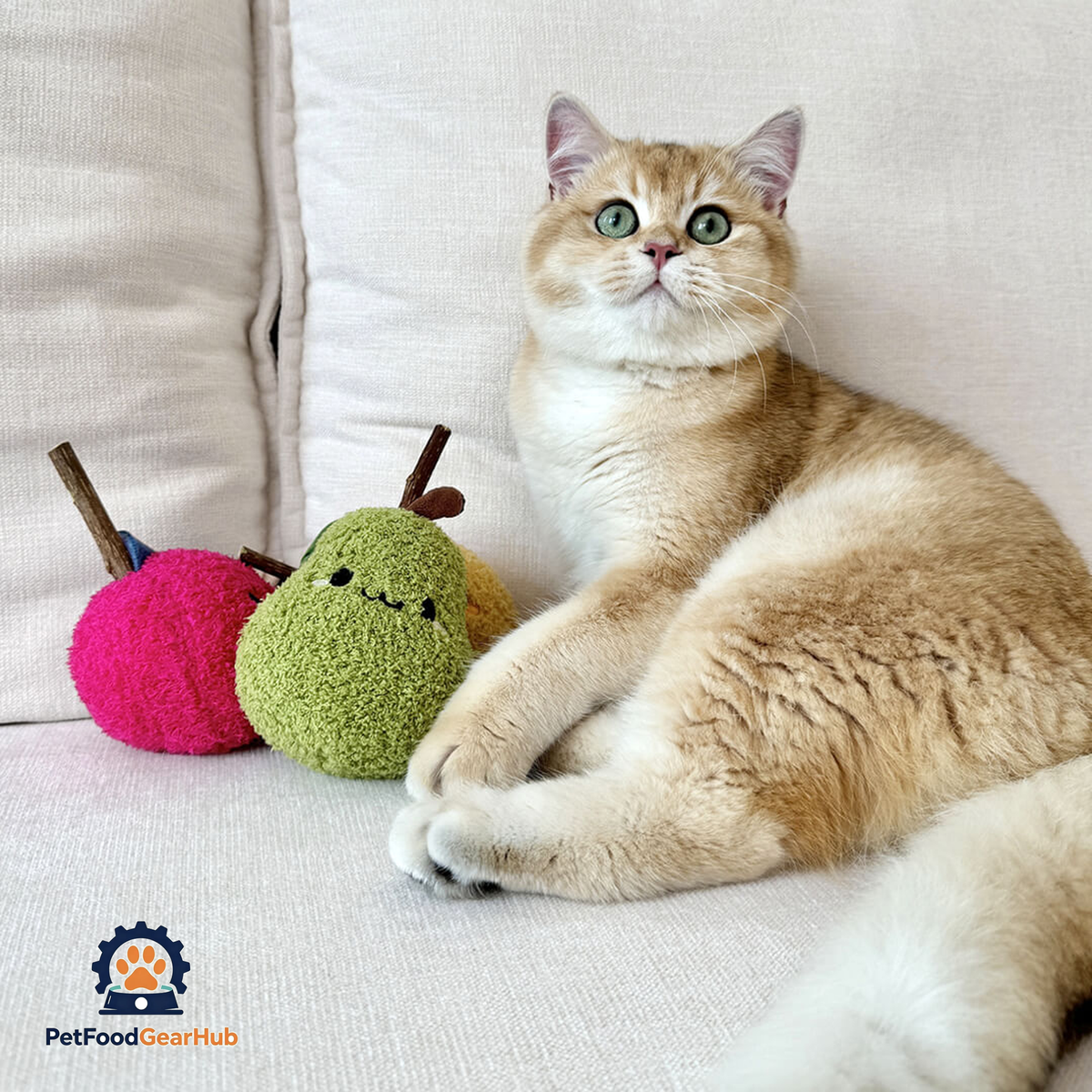 Cat with Pear Silvervine Chew Toy | Cute Cat Toys | PetFoodGearHub