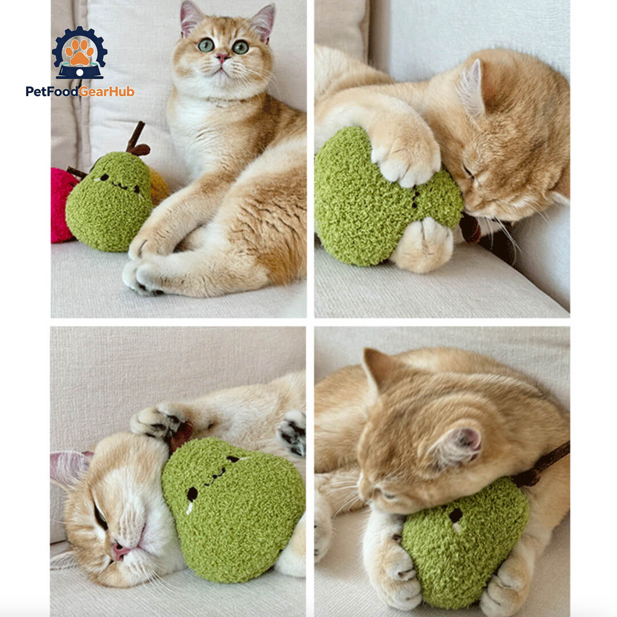 Cat with Pear Silvervine Chew Toy | Cute Cat Toys | PetFoodGearHub