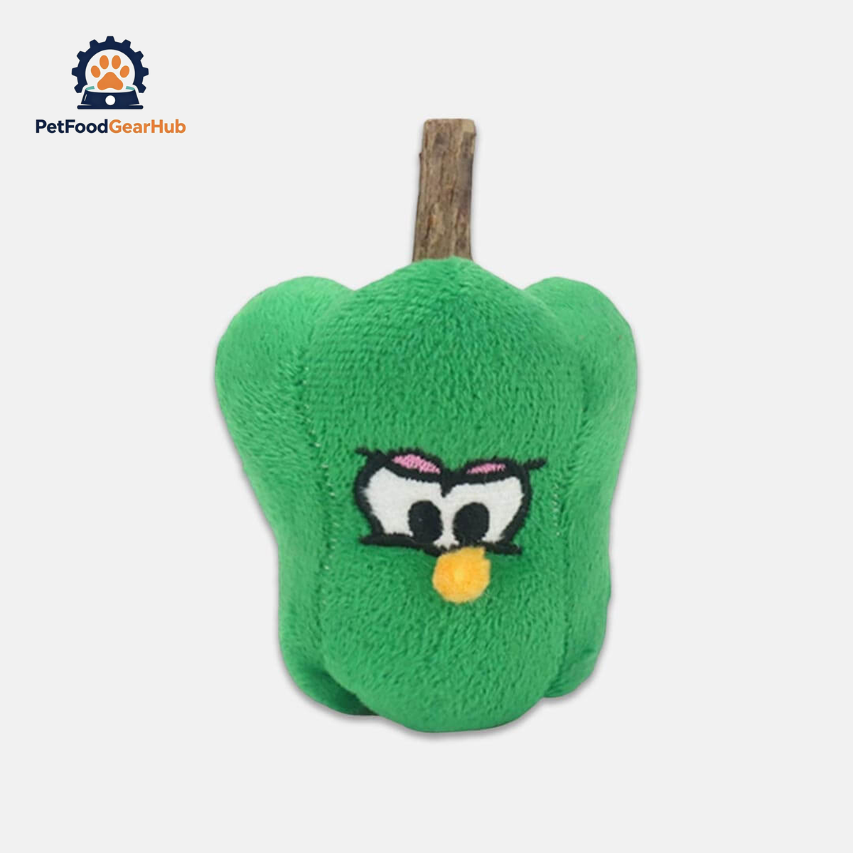 Green Pepper Catnip Toy with Silvervine Stick | Plush Veggie for Cats | PetFoodGearHub