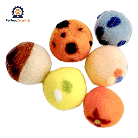 Cute Wool Felt Cat Ball Toys for Cats & Kittens | PetFoodGearHub