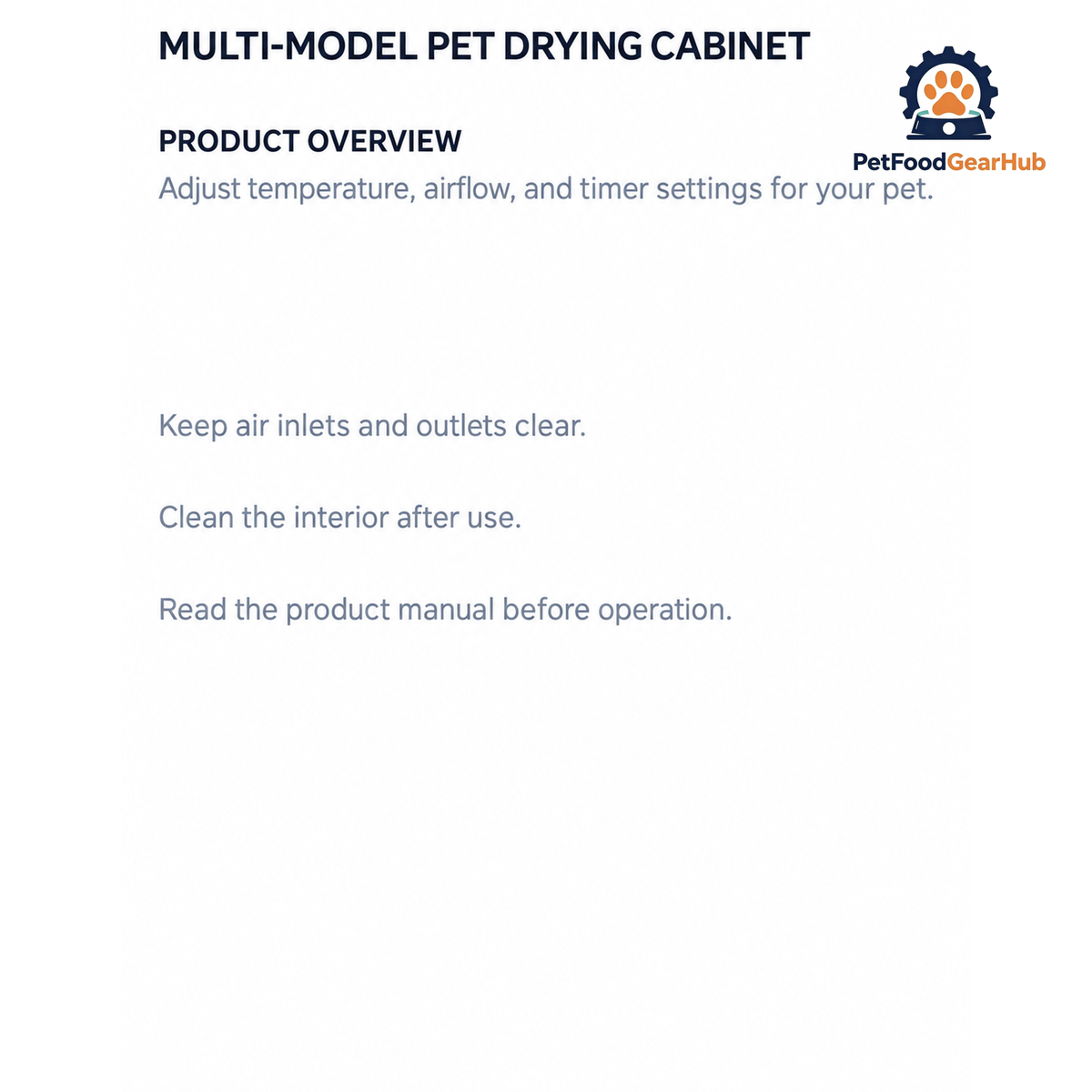 PetFoodGearHub Multi-Model Pet Drying Cabinet product view 8