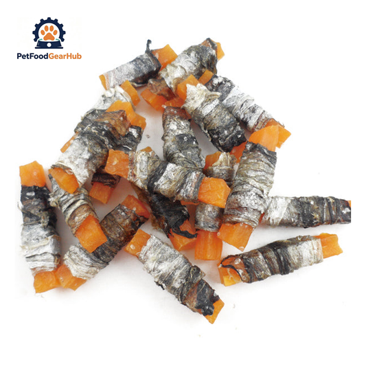 PFGH LSF-11 US Sweet Potato Twined by Fish Skin Dog Snacks – Wholesale Dog Treats product image by PetFoodGearHub