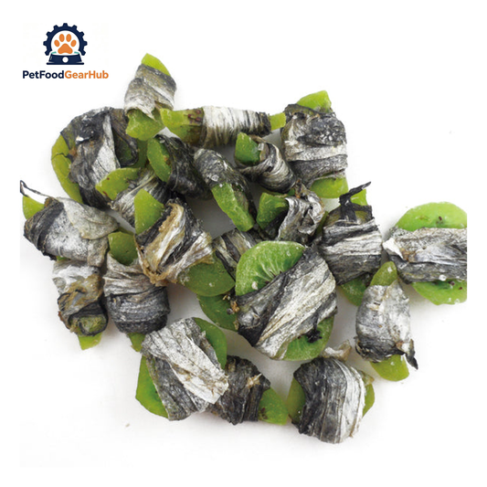 PFGH LSF-10 US Kiwi Chip Twined by Fish Skin Dog Snacks – Wholesale Dog Treats product image by PetFoodGearHub