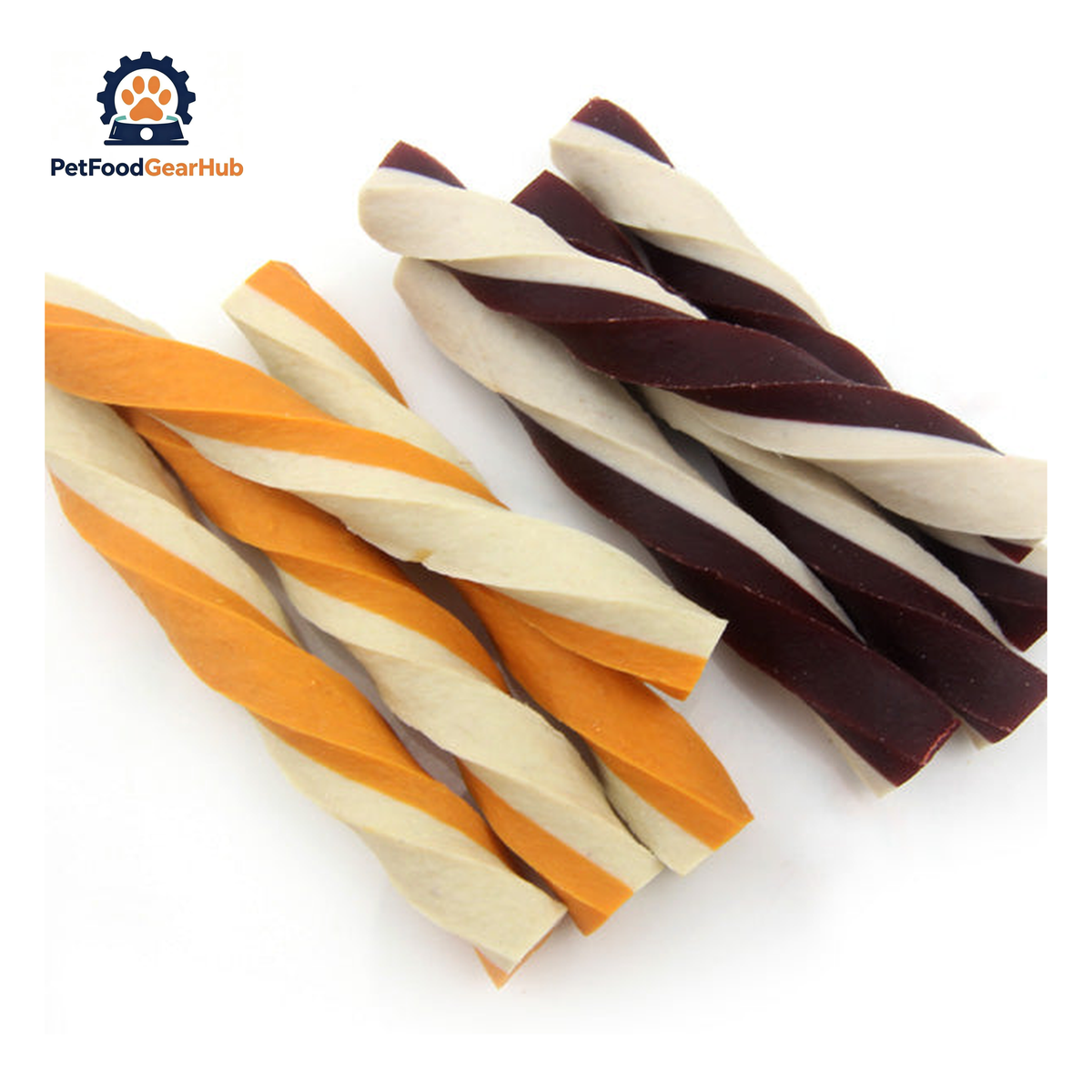 PFGH LSDC-22 US Peach & Beef Screwed Stick Organic Dog Dental Chews – Wholesale Dog Treats product image by PetFoodGearHub