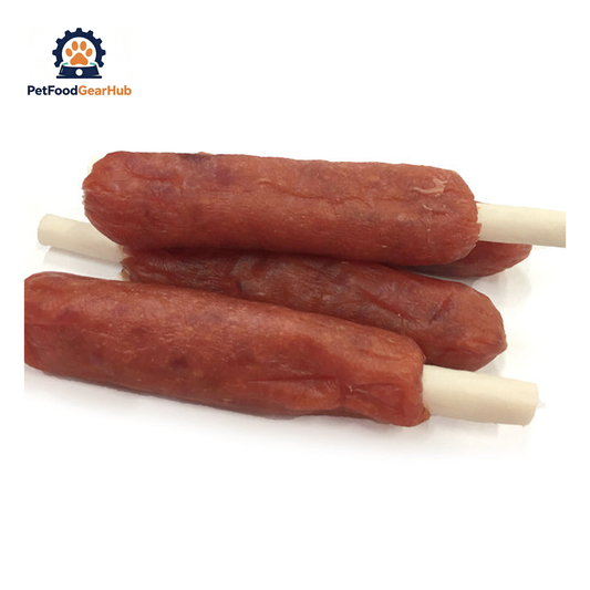 PFGH LSS-16 US Beef Sausage with Rawhide Dog Chews – Wholesale Dog Treats product image by PetFoodGearHub