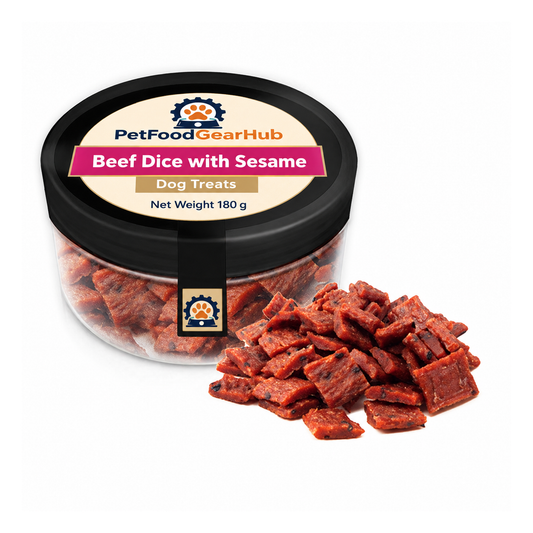 PFGH LSNP-04 US Beef Dice with Sesame Dog Snacks – Wholesale Dog Treats product image by PetFoodGearHub