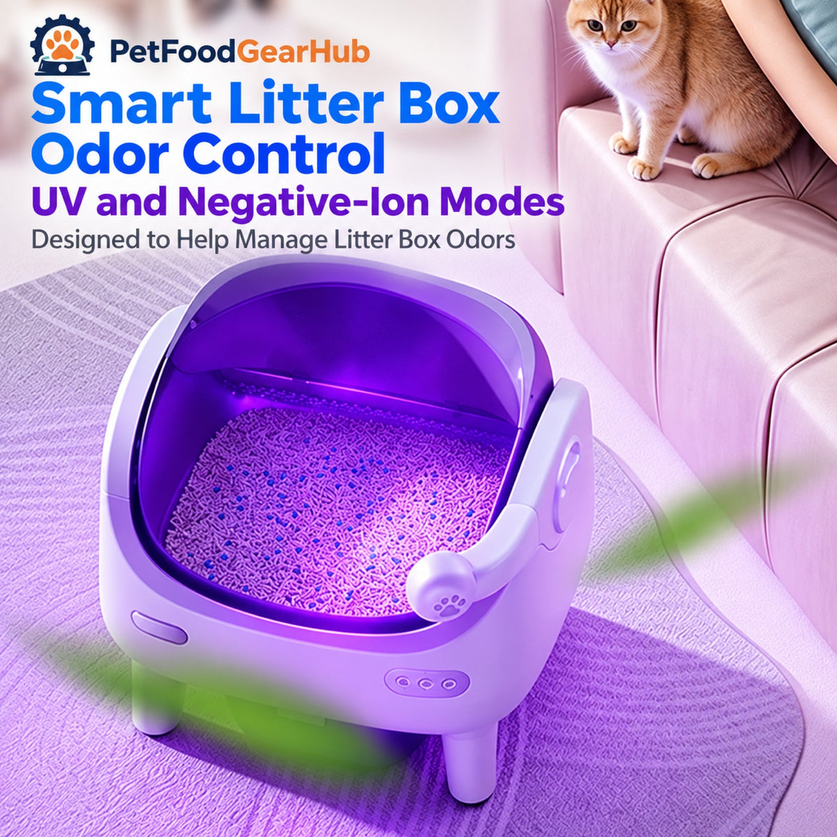PetFoodGearHub V8 Open-Top Self-Cleaning Litter Box - UV Version - product detail 2
