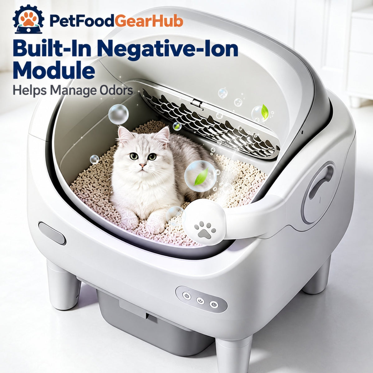PetFoodGearHub V8 Open-Top Self-Cleaning Litter Box - UV Version - product detail 4
