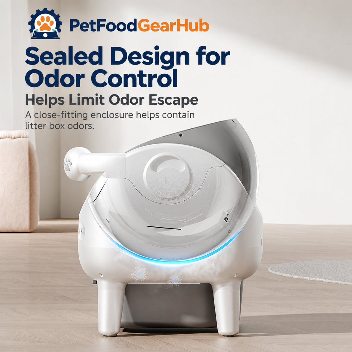 PetFoodGearHub V8 Open-Top Self-Cleaning Litter Box - UV Version - product detail 3